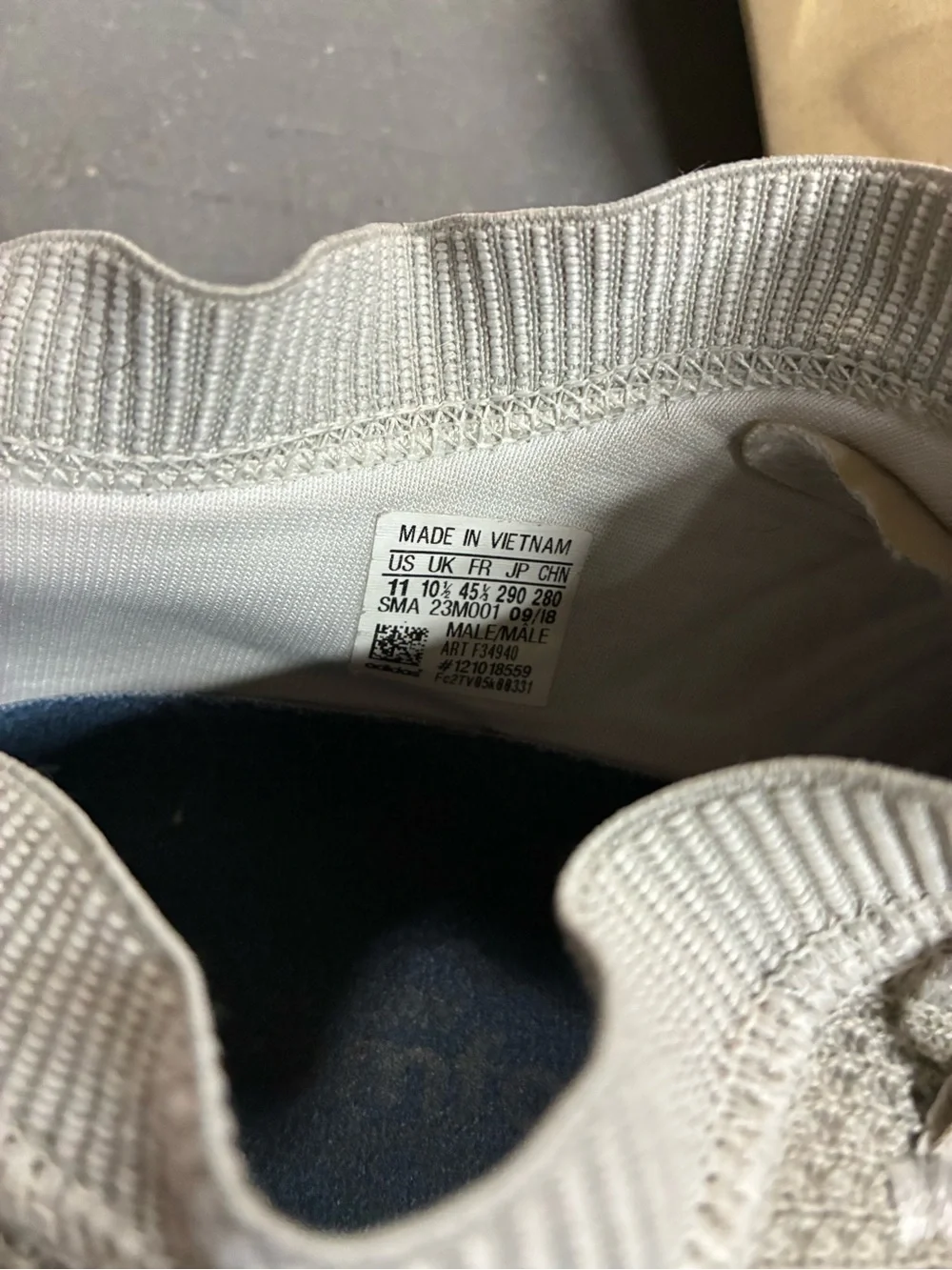 Adidas Questar Rise Cloudfoam Sock Men's Raw White Athletic Running Shoes 11